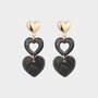 Oorbellen resin hart zwart