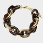 Armband schakel bruin